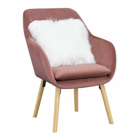 CONVENIENCE CONCEPTS Take A Seat Charlotte Accent Chair, Blush Velvet HI2835962